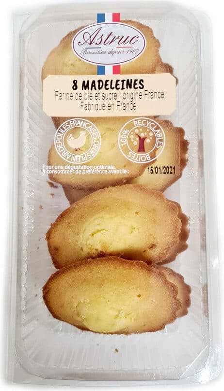 Astruc patisserie 8 madeleines pur beurre packshot