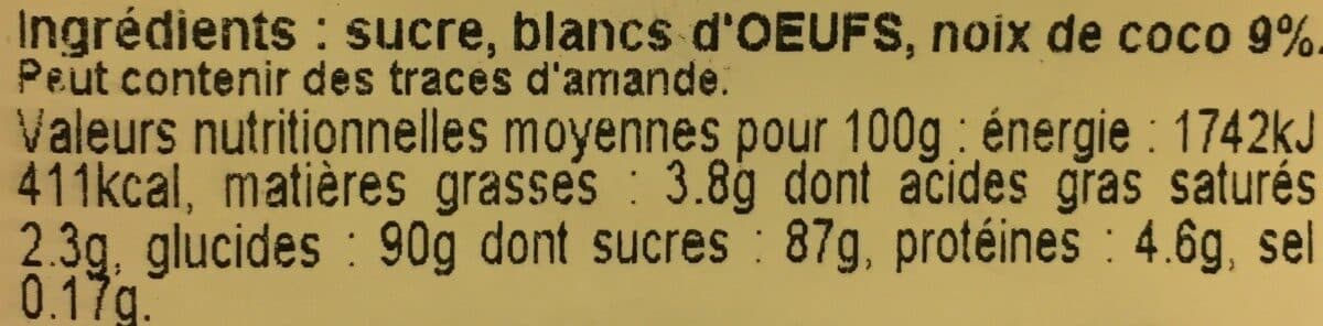 Open Food Facts Meringuettes noix de coco packshot