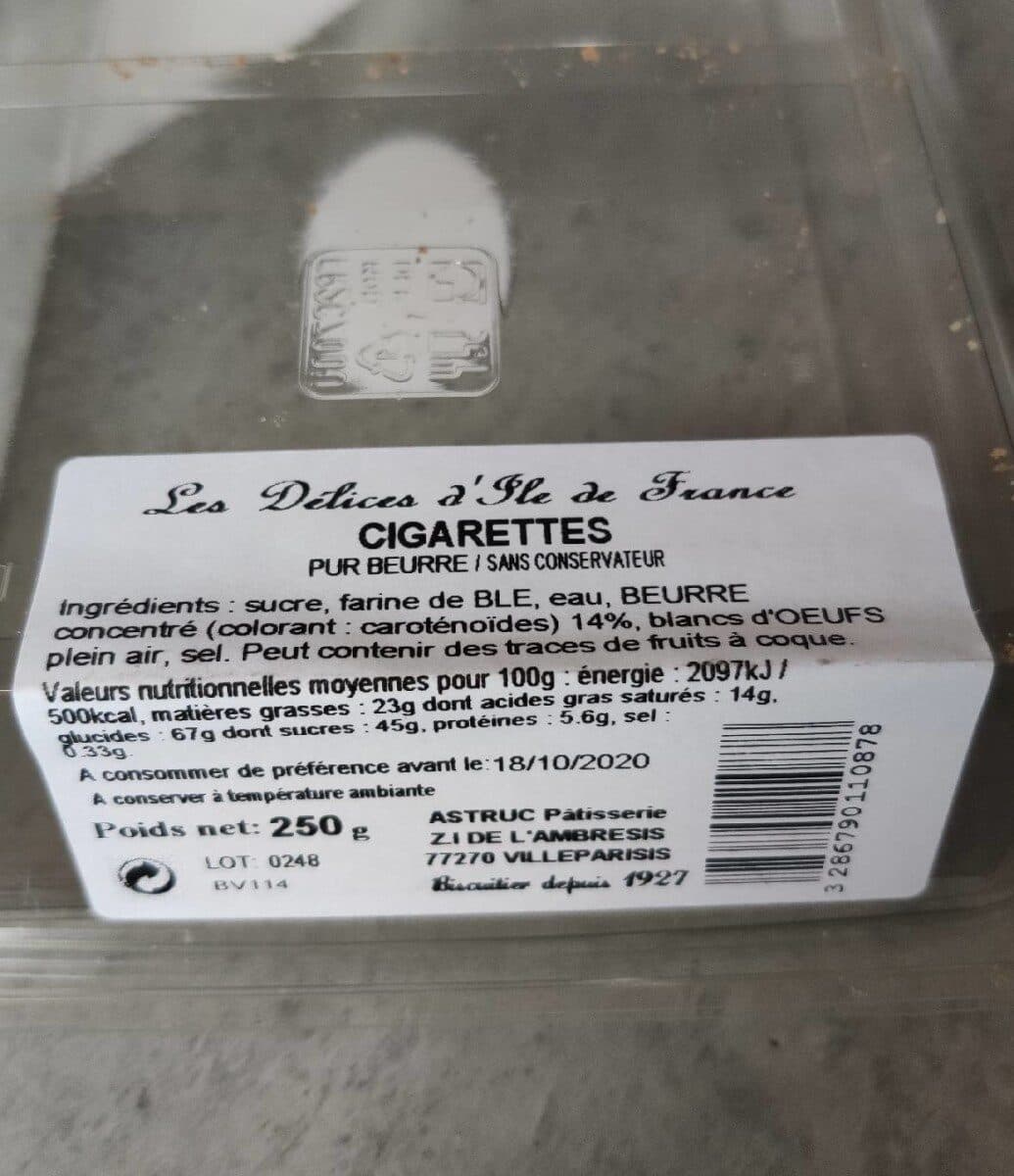 Astruc Pâtiserie Cigarettes pur beurre packshot