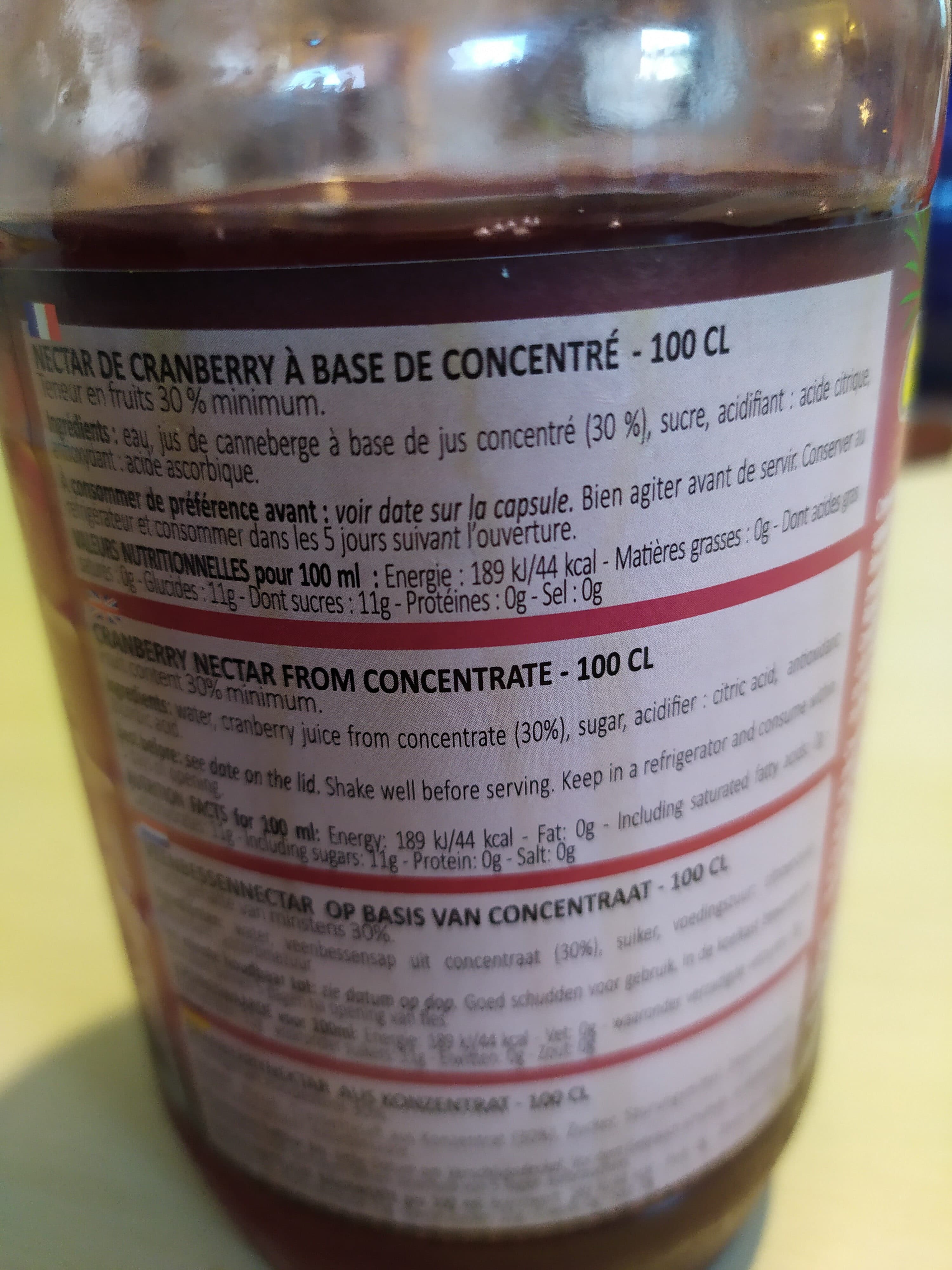 Caraibos Bocal 1L Nectar Cranbery Caraibos packshot