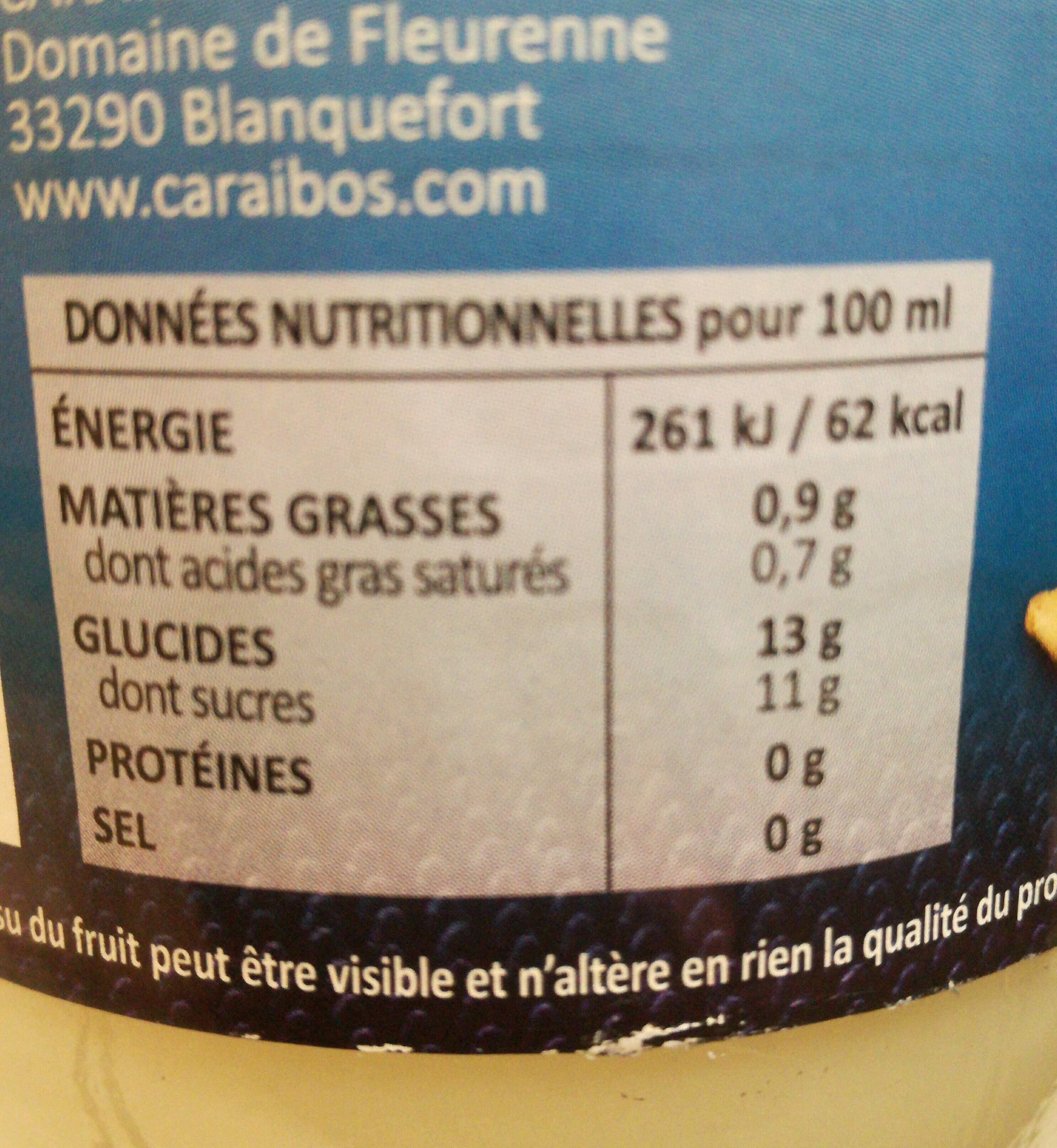 Caraïbos Bocal 1L Nectar Pina Colada Caraibos packshot