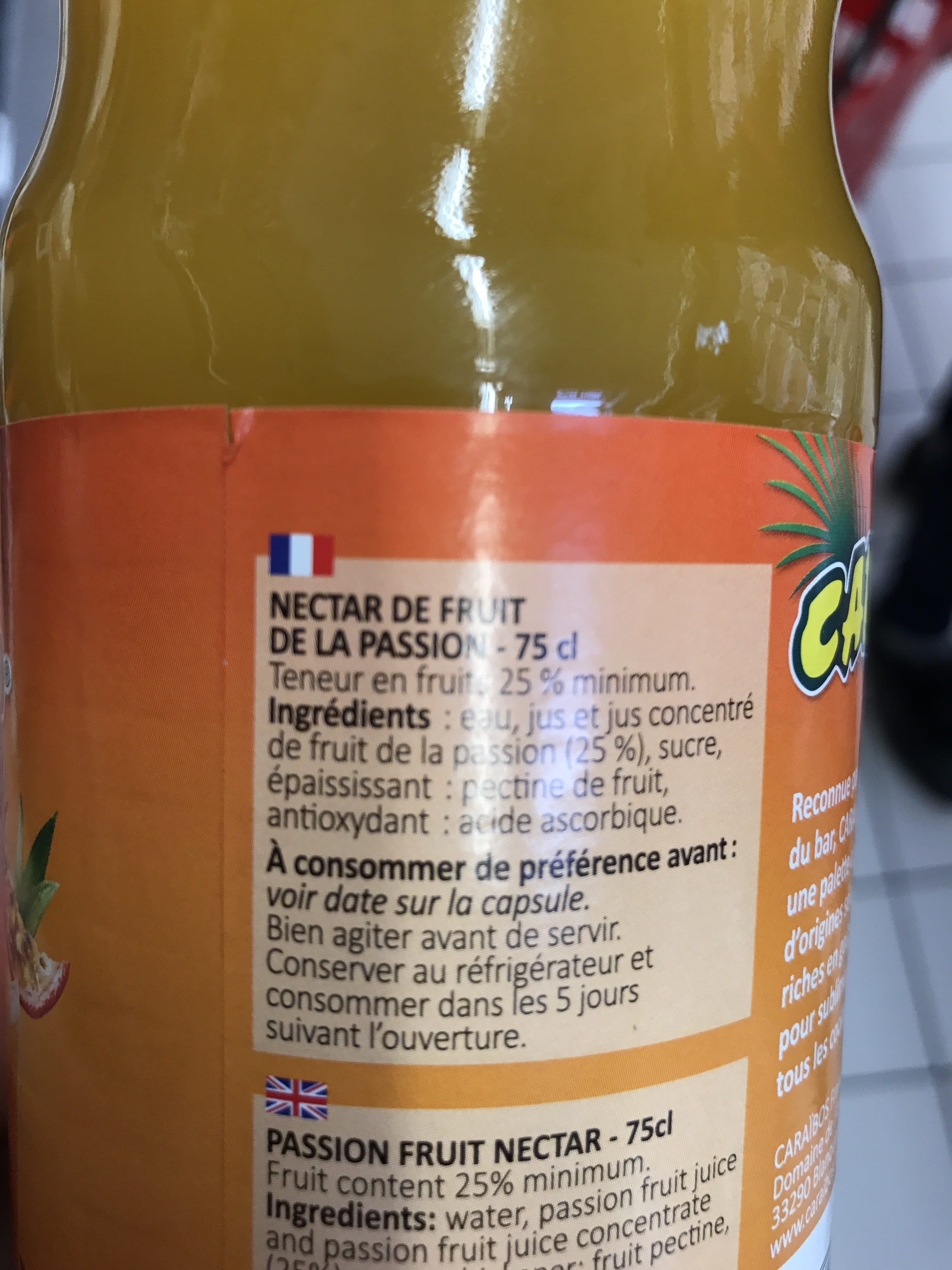 Caraïbos Maracujà - Nectar de fruit de la passion à base de concentré packshot