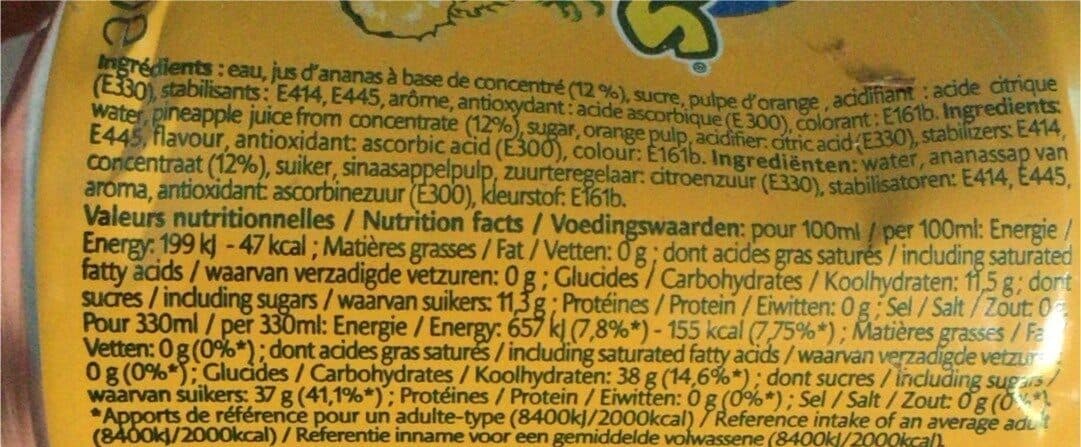 Caraibos Ananas packshot