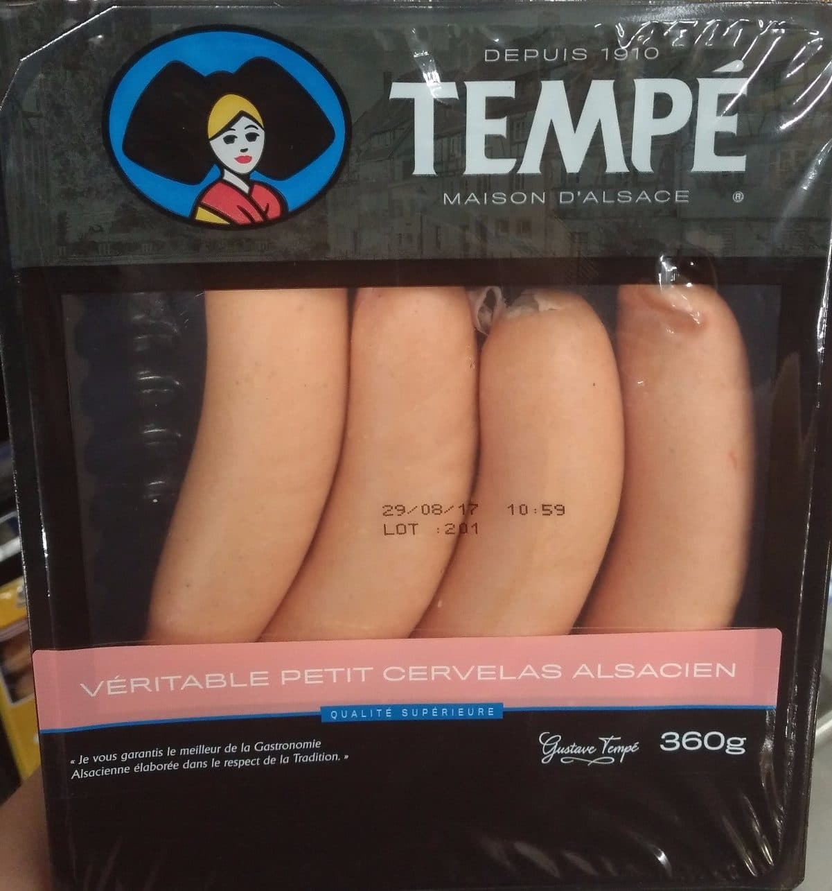Tempé Véritable petit cervelas alsacien packshot