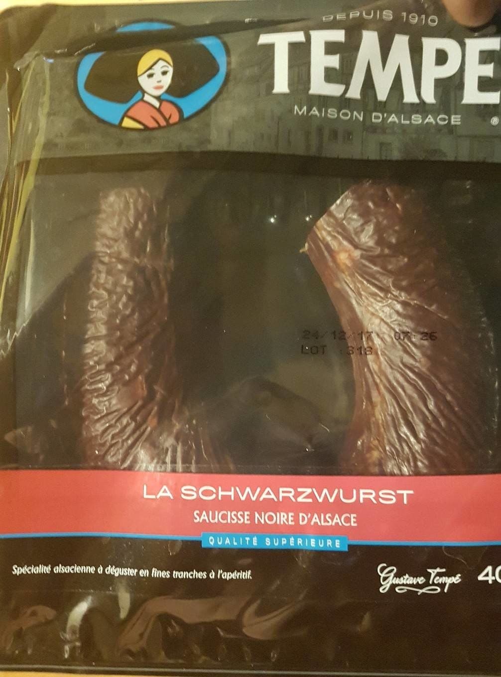 TEMPÉ Saucisse Noire D'Alsace packshot