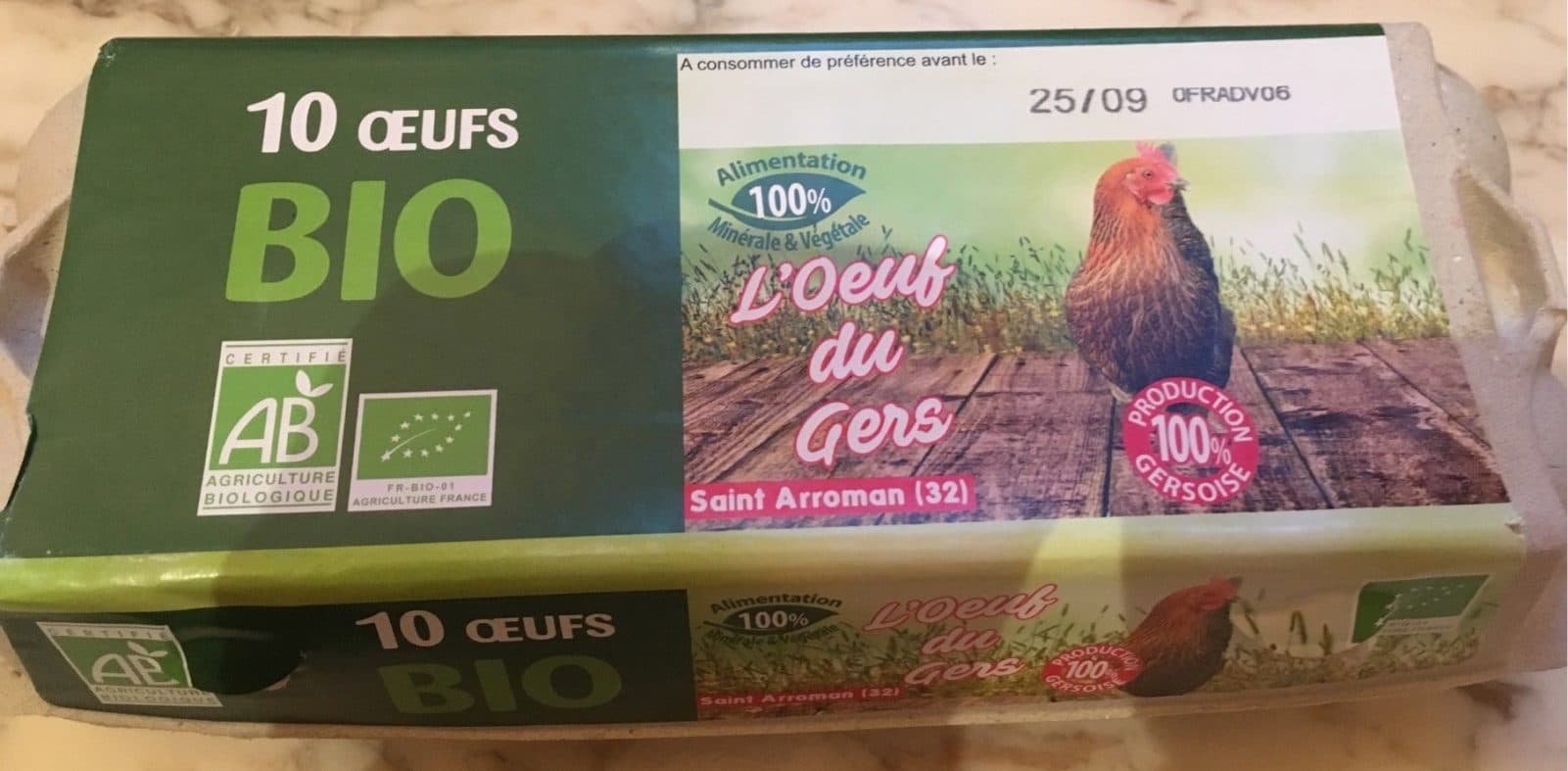 L'Oeuf du Gers 10 oeufs bio packshot