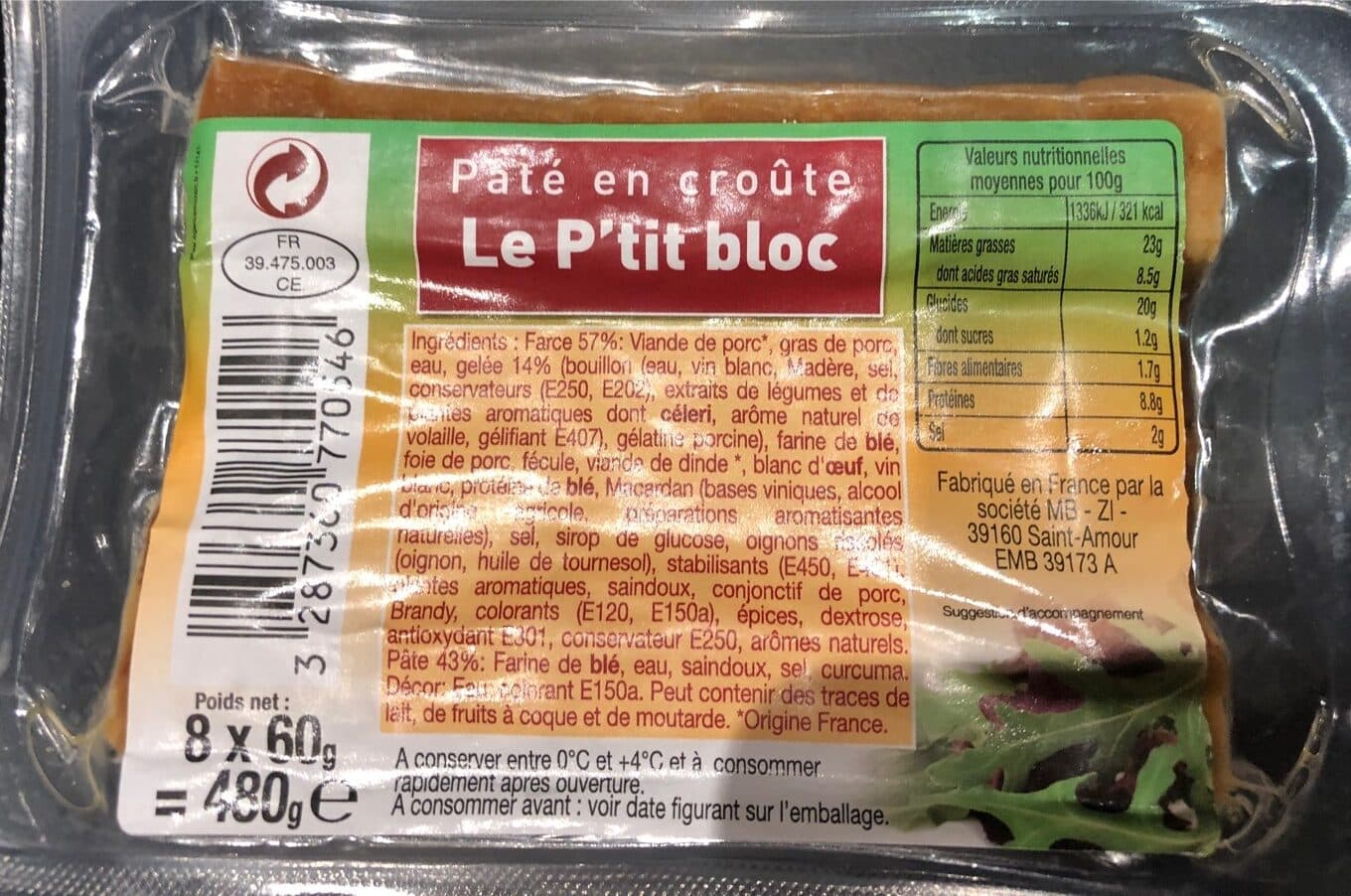 Le P’tit Bloc Pate en croute packshot