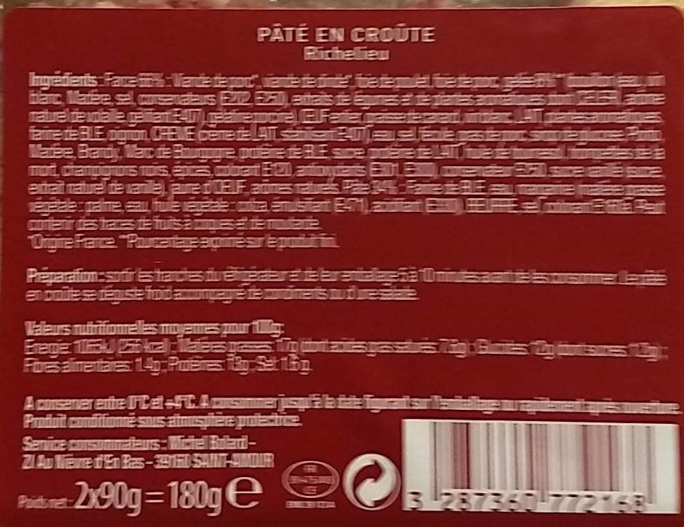 Le Bistronome Pâté en croûte Richelieu packshot