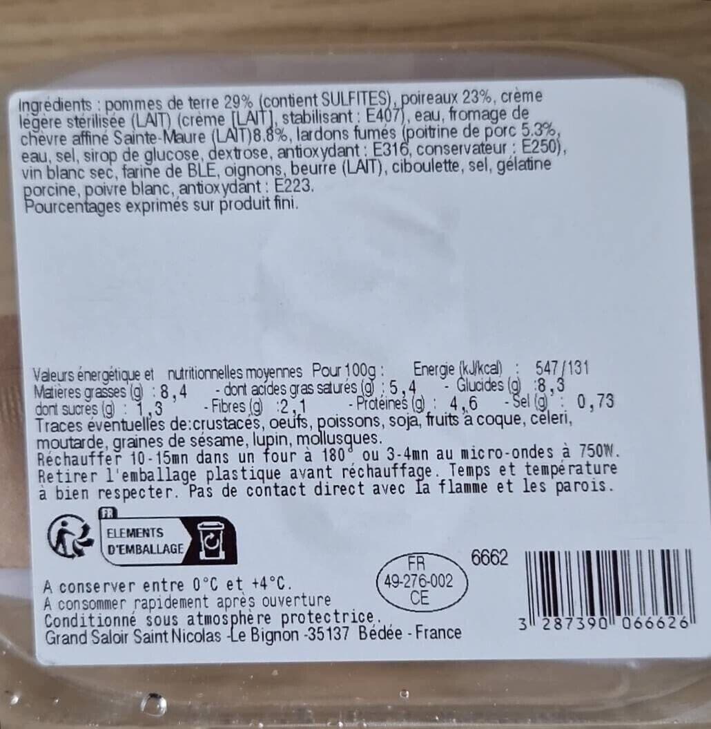 Instant Traiteur Gratin de poireaux et chèvre packshot