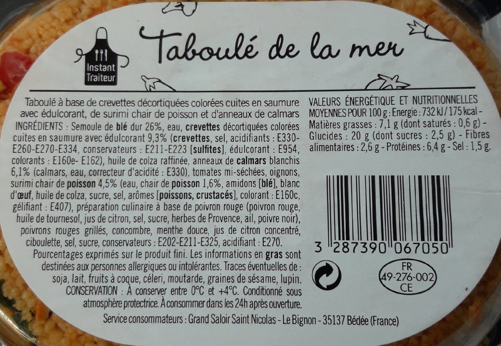 Instant Traiteur Taboule De La Mer packshot