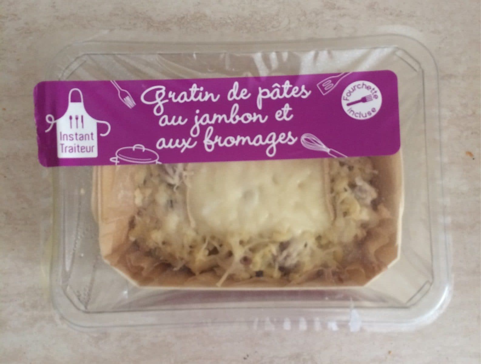 Instant Traiteur Gratin de pâtes au jambon et aux fromages packshot
