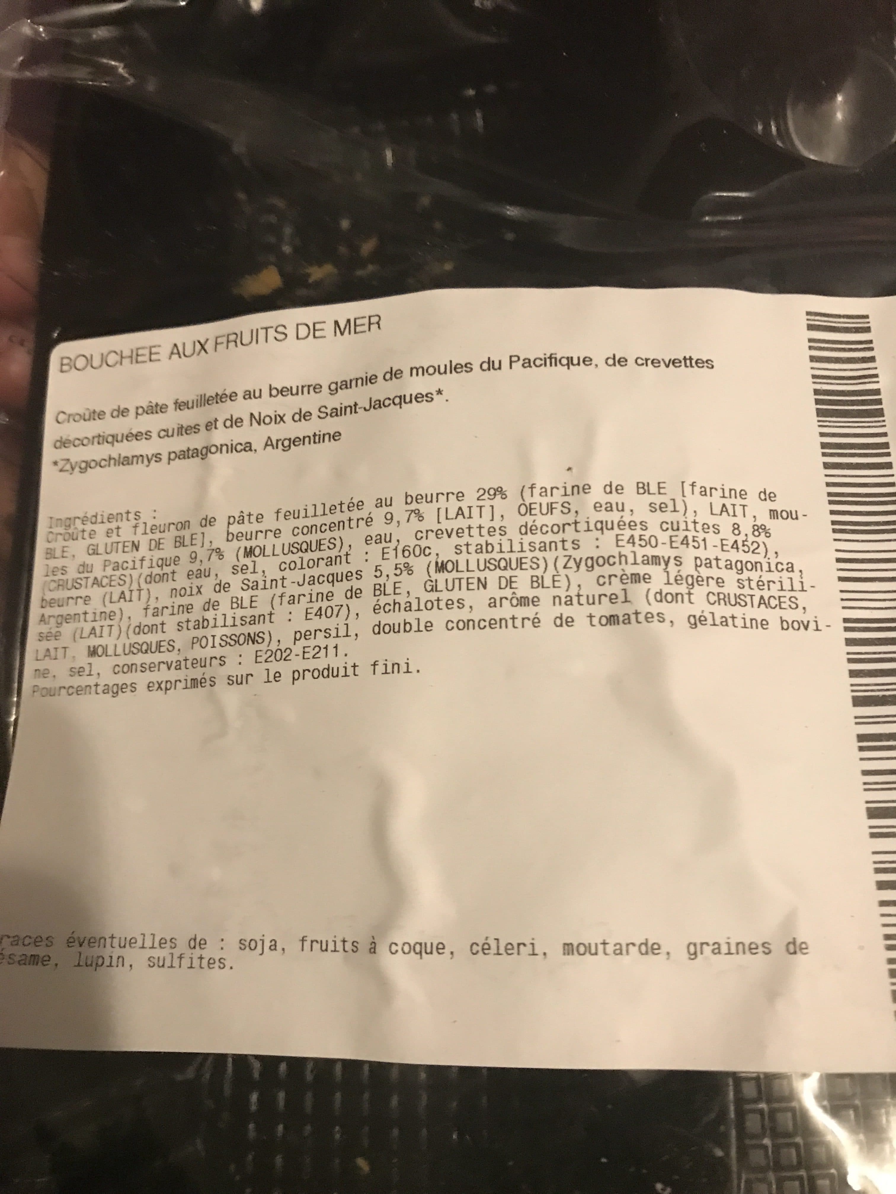 Inconu Bouchee aux fruits de Mer, de 150gr packshot