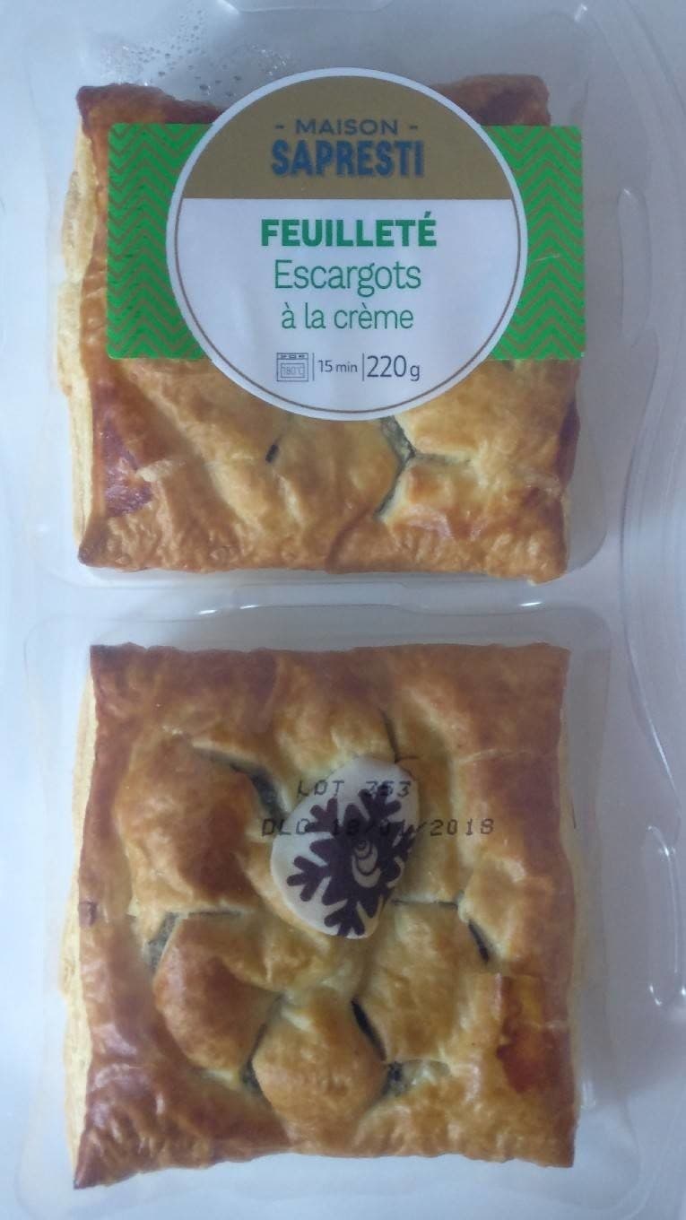 Sapresti Feuilleté Escargots à la crème packshot