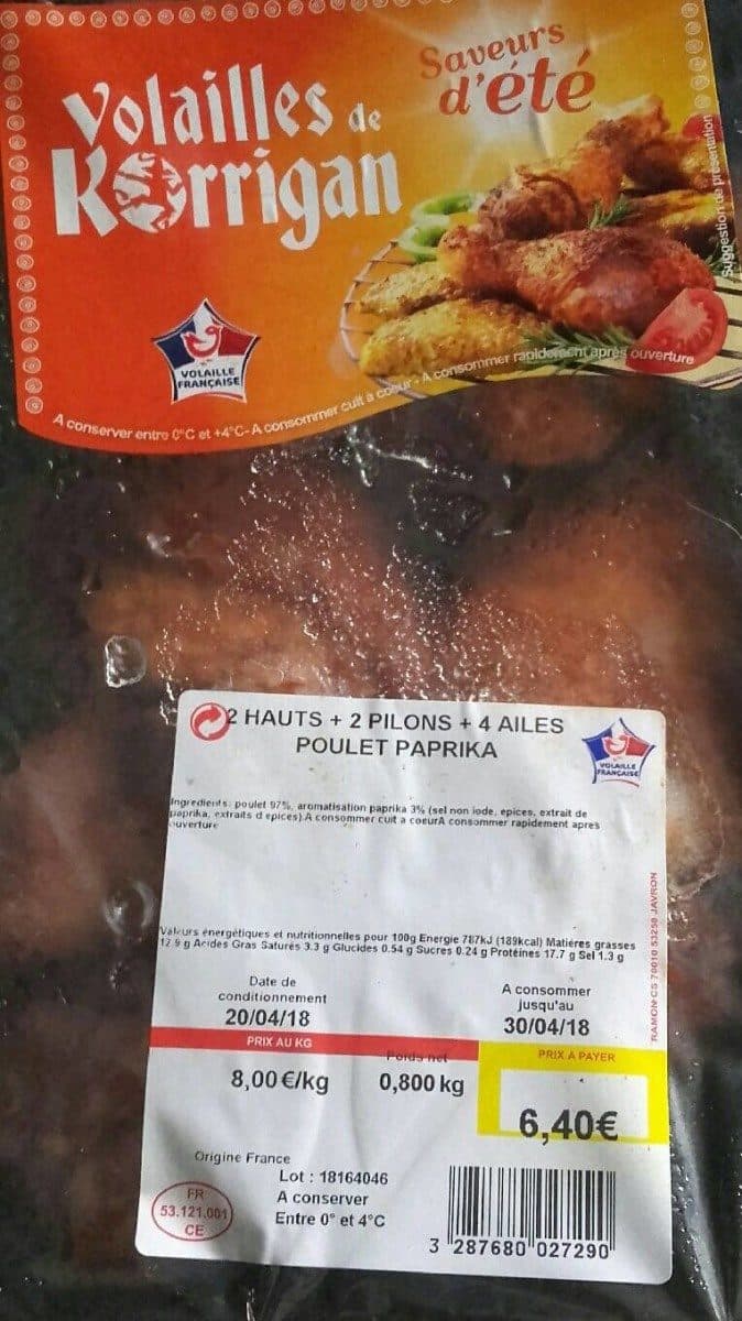Open Food Facts Poulet paprika packshot