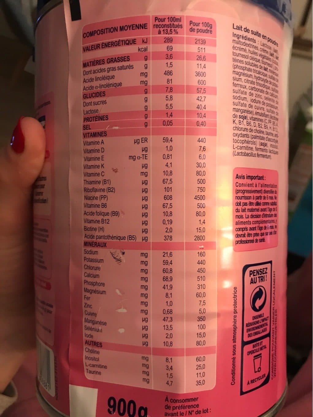 Lactel Milumel sans huile de palme packshot