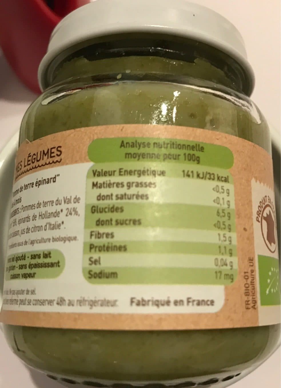 Babybio Pomme de terre Epinard packshot