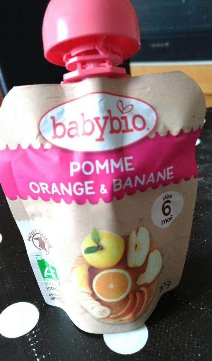 Babybio Purée de pommes, bananes et jus d'orange bio packshot