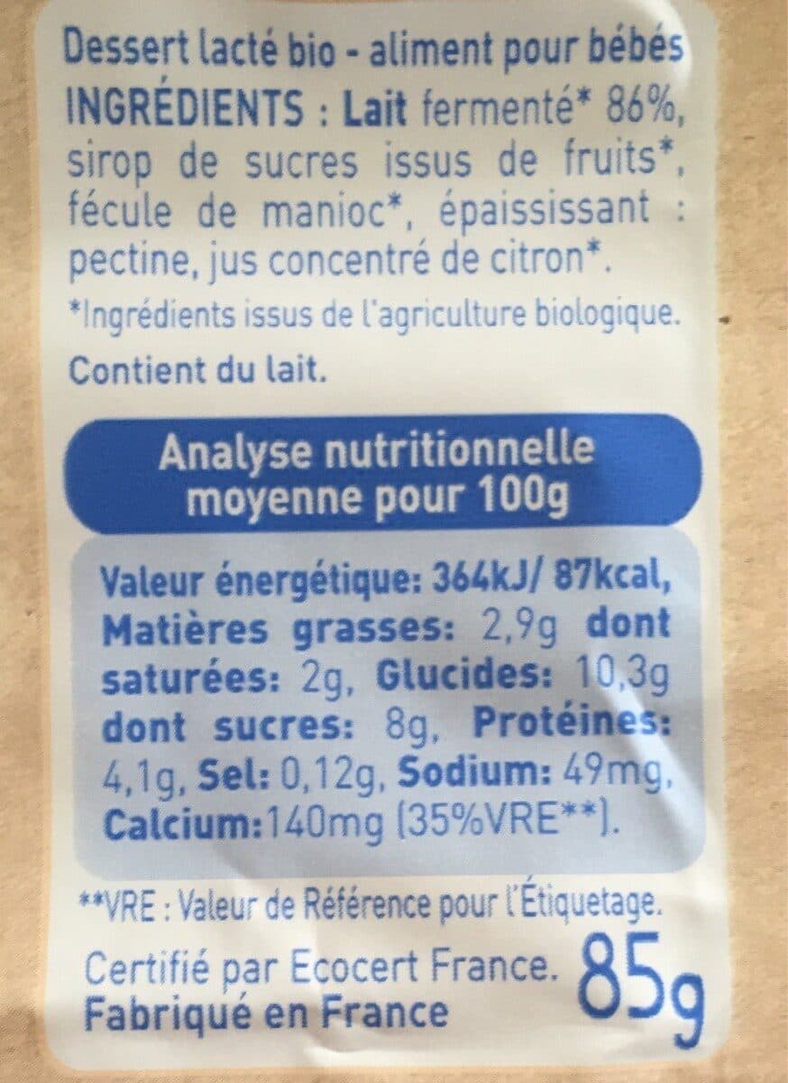 Babybio Brassé nature sucré packshot