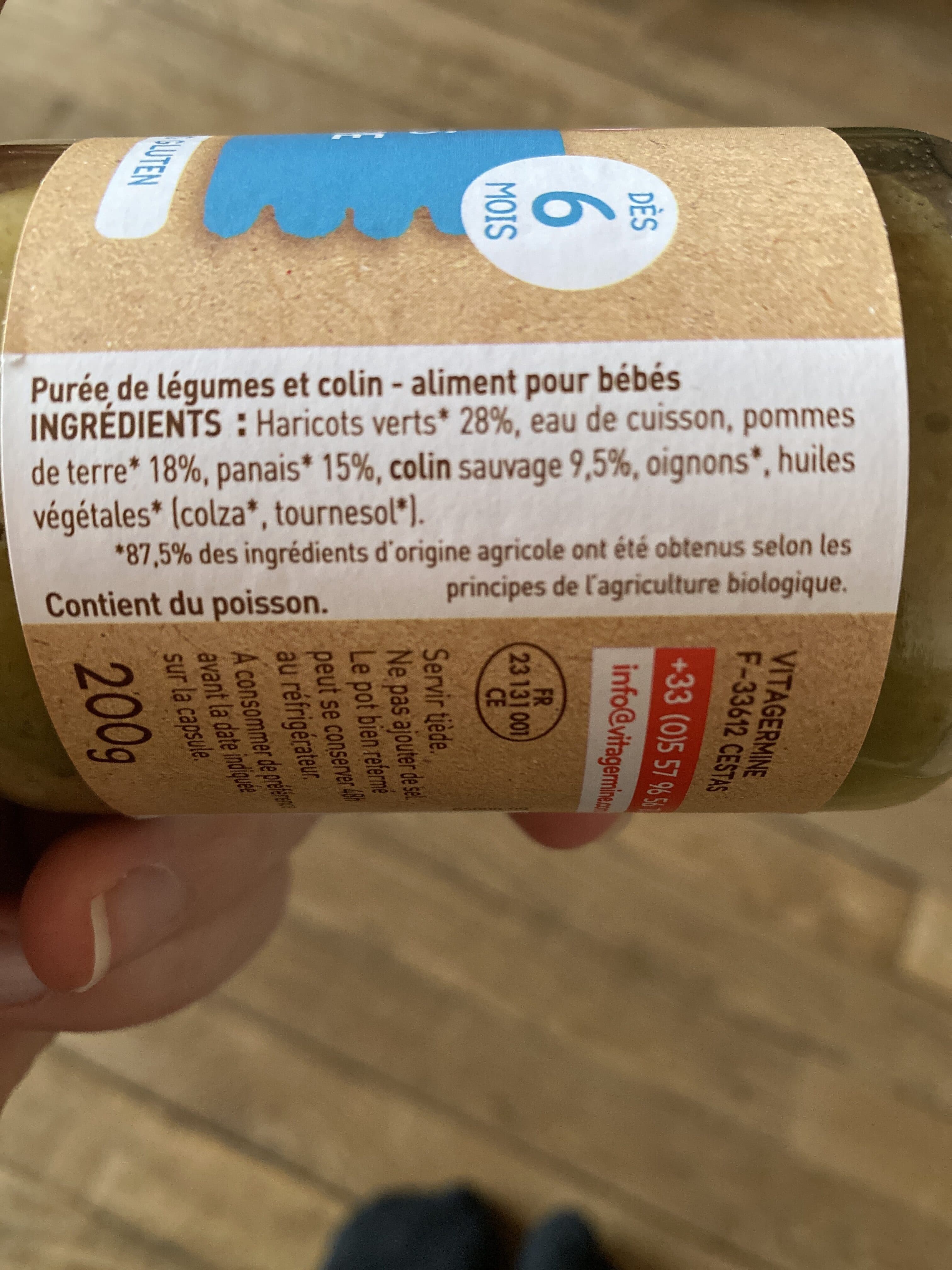 Babybio Pomme De Terre, Haricots Verts De Vendee, Colin packshot