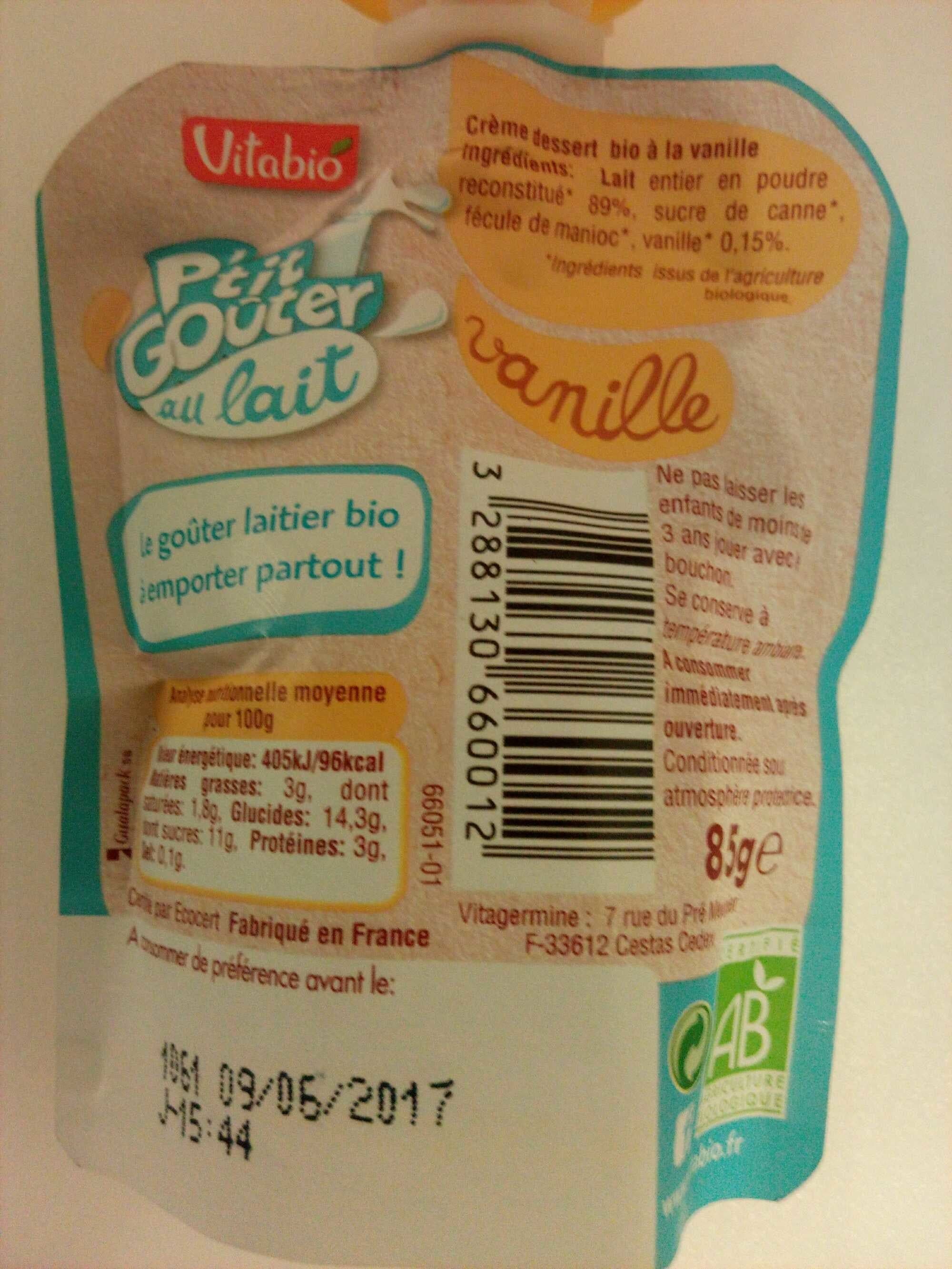 Vitabio P'tit Goûter au Lait Vanille packshot