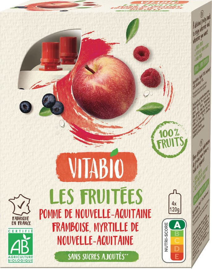 Vitabio Gourde Fruits Pomme Framboise Myrtille packshot