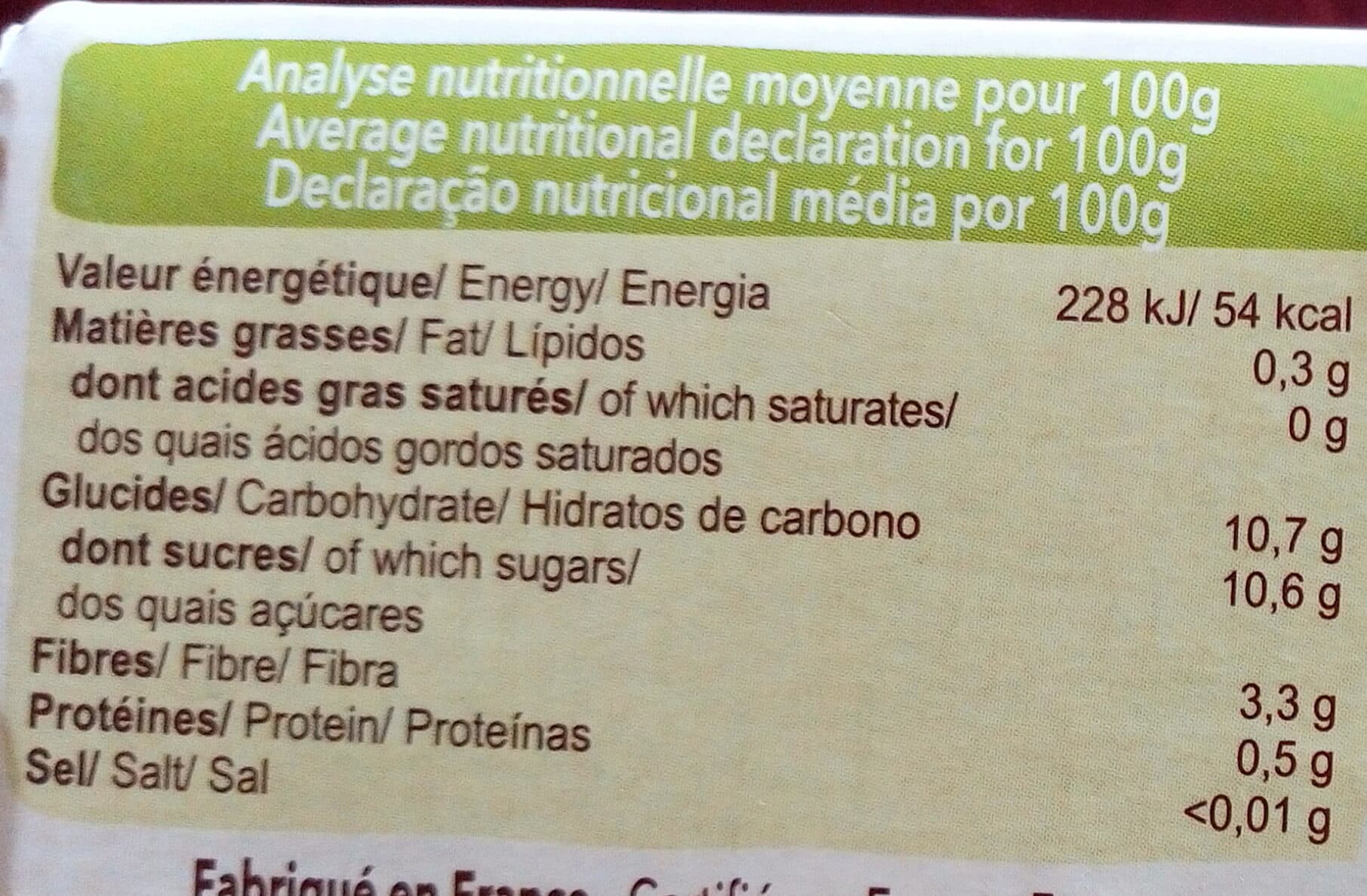 Vitabio Les Fruitées - Pomme de Provence, Goyave, Cranberry packshot
