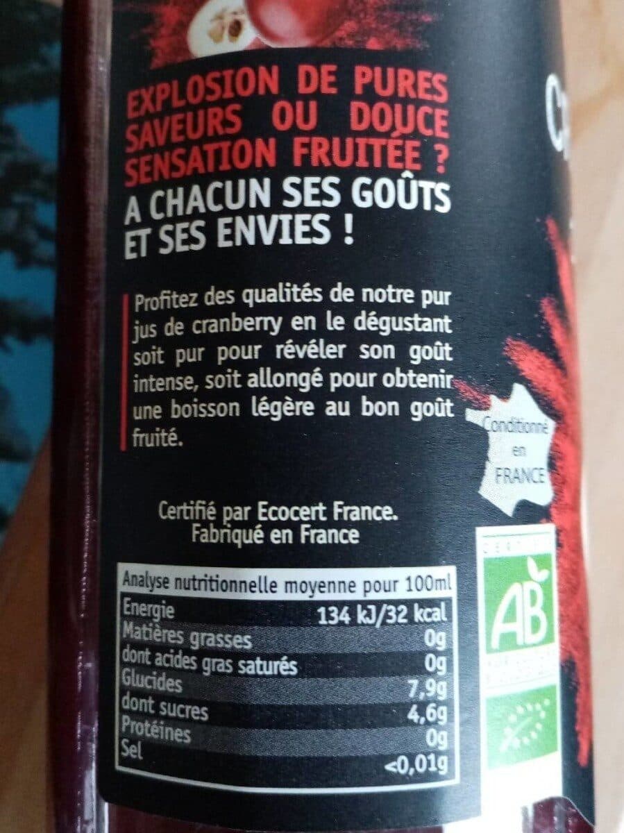 Vitabio Cranberry 100% Pur jus packshot