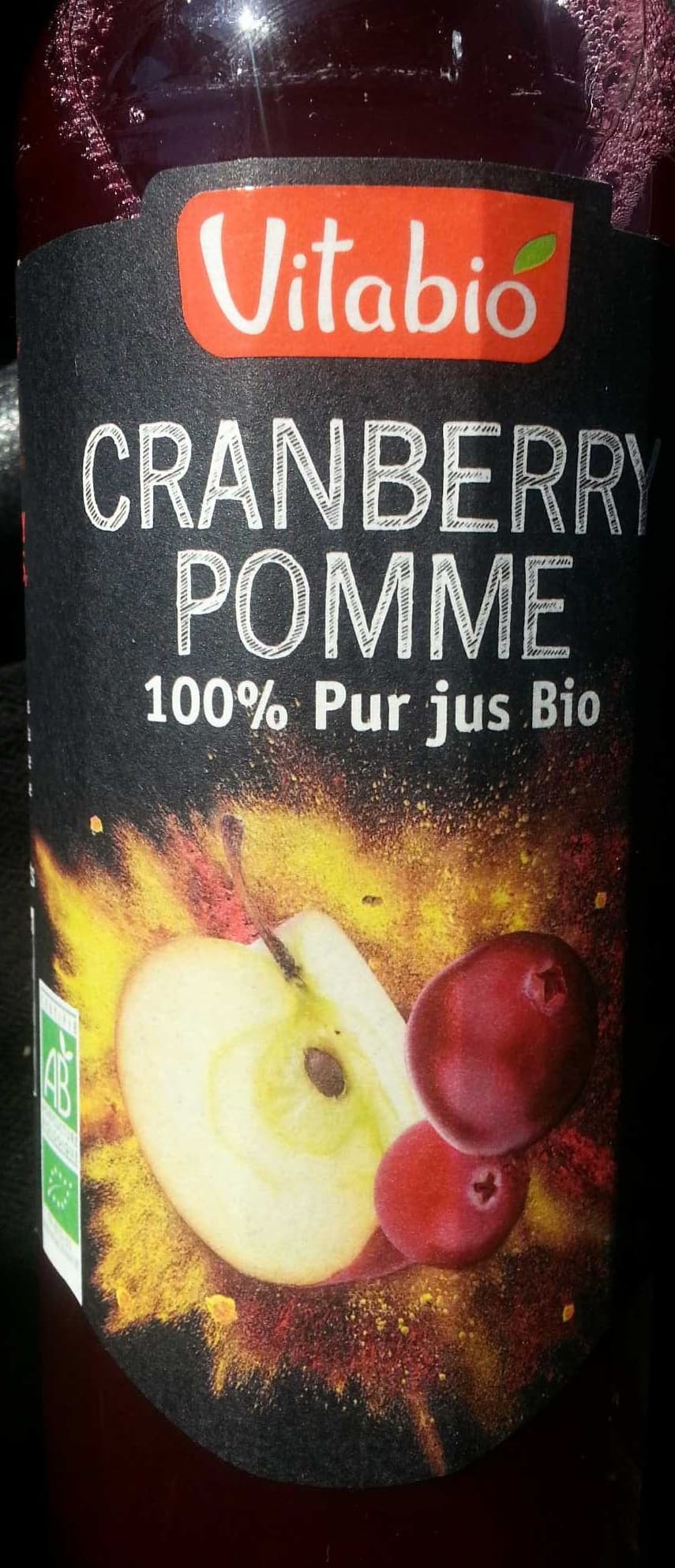 Vitabio 100% pur jus bio cranberry et pomme packshot