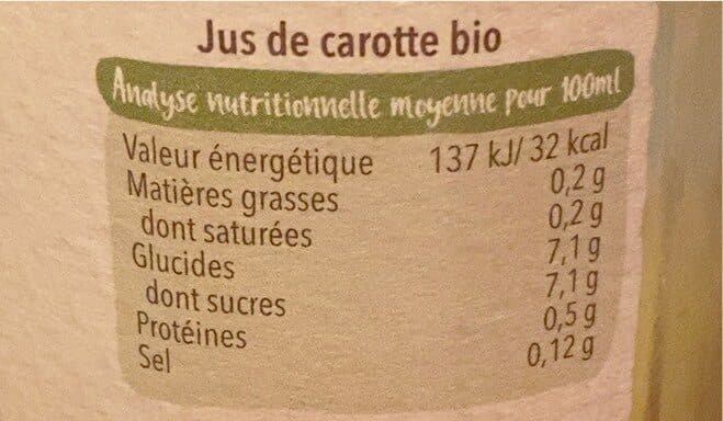 Vitabio 100% Jus Carotte packshot