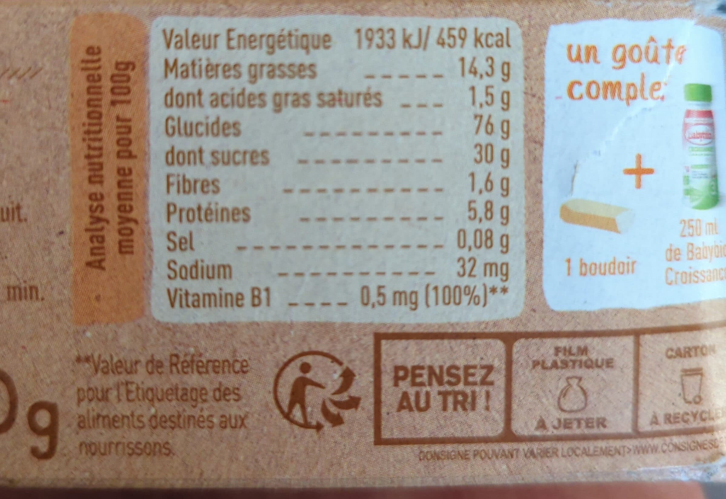 Babybio Petits boudoirs - Biscuit aux nourrissons packshot