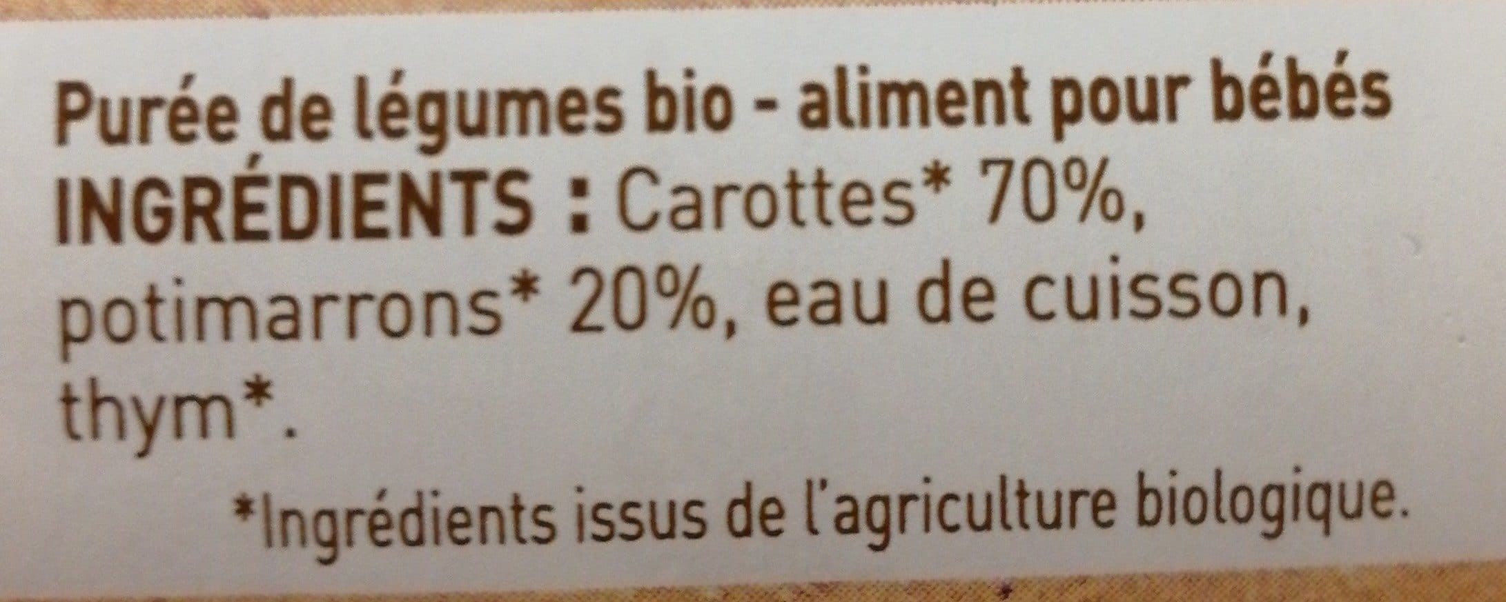 Babybio 130G Petit Pot Bebe Potimarron-carotte packshot