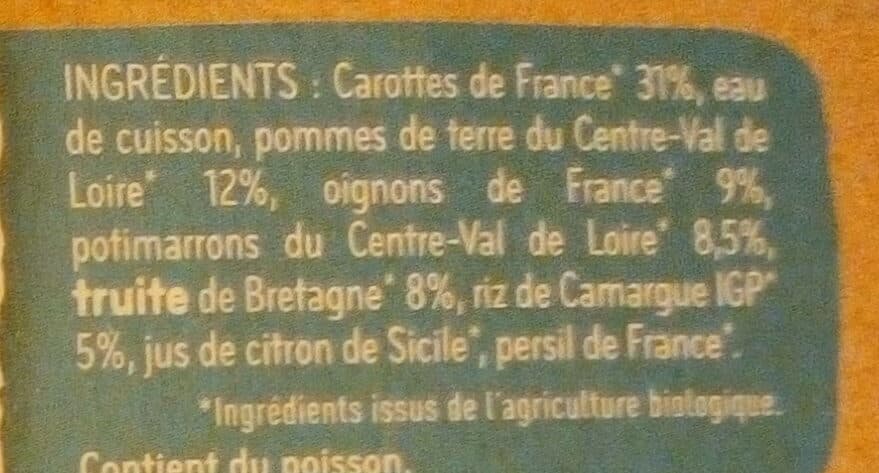 Babybio Carotte, Potimarron du Centre-Val de Loire & Truite de Bretagne packshot