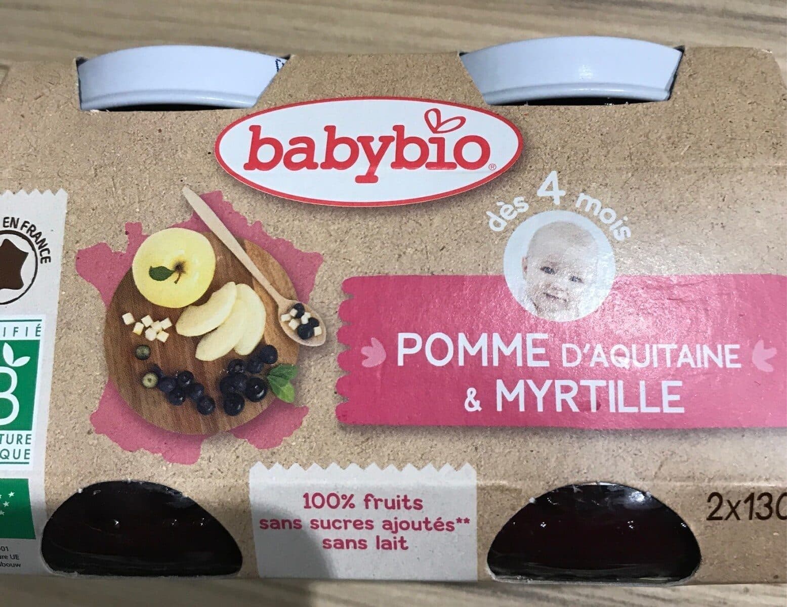 Babybio Pot Pomme Myrtille packshot