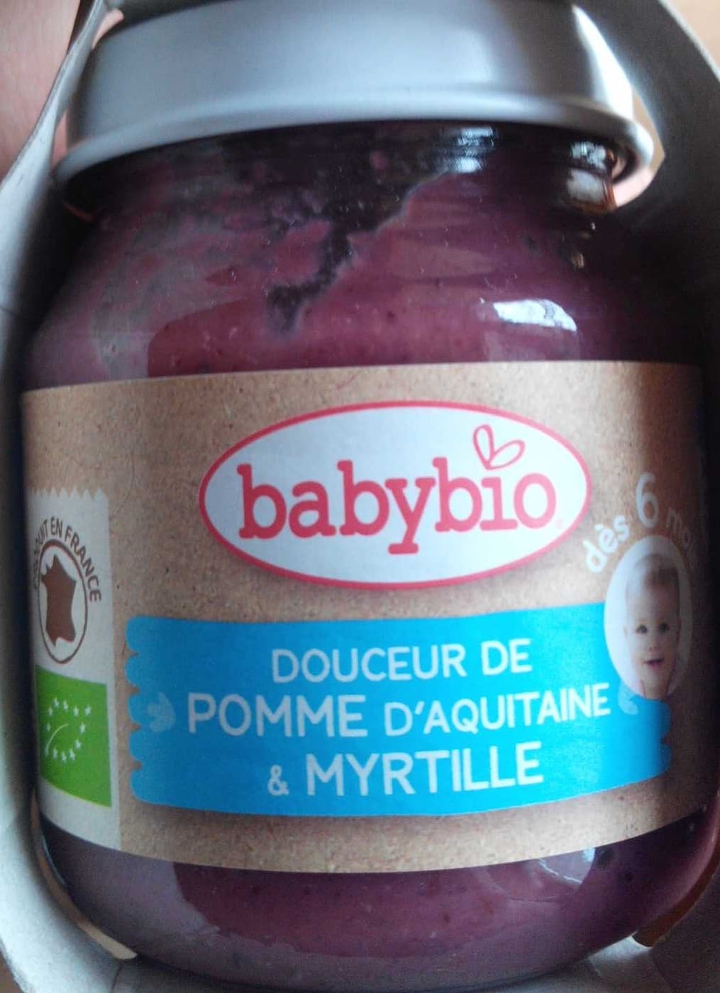 Babybio Douceur de pomme d'aquitaine et myrtille packshot