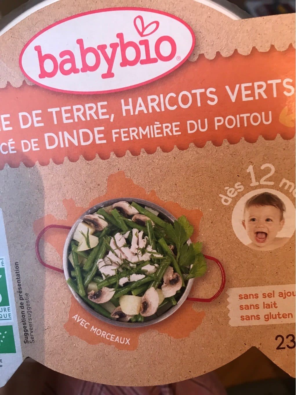 Babybio Haricots Verts Et Emince De Dinde packshot