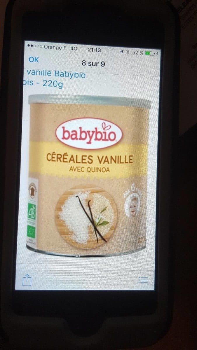 Babybio céréales vanille avec Quinoa packshot