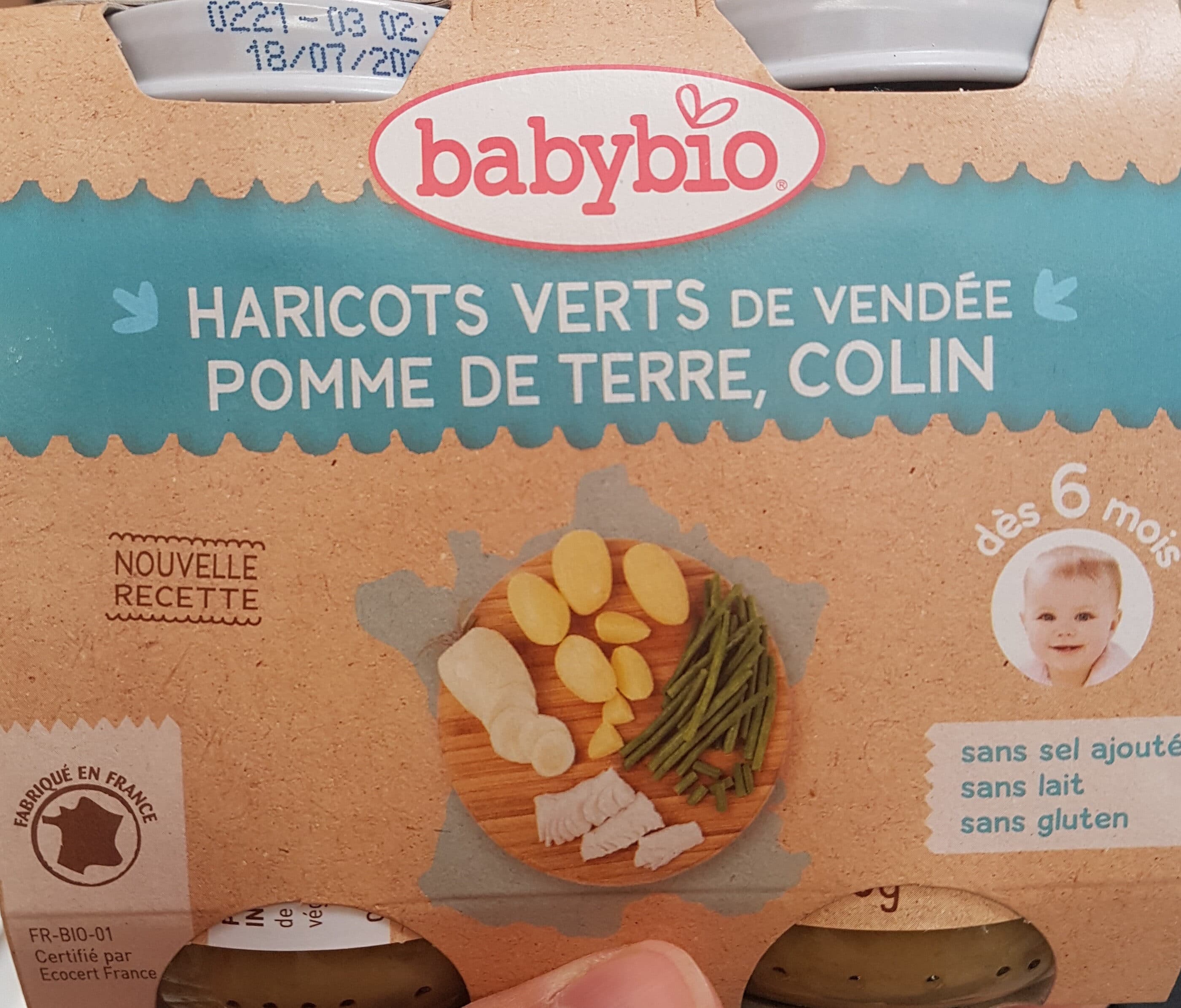 Babybio Pot Pomme De Terre, Haricot Vert, Colin packshot