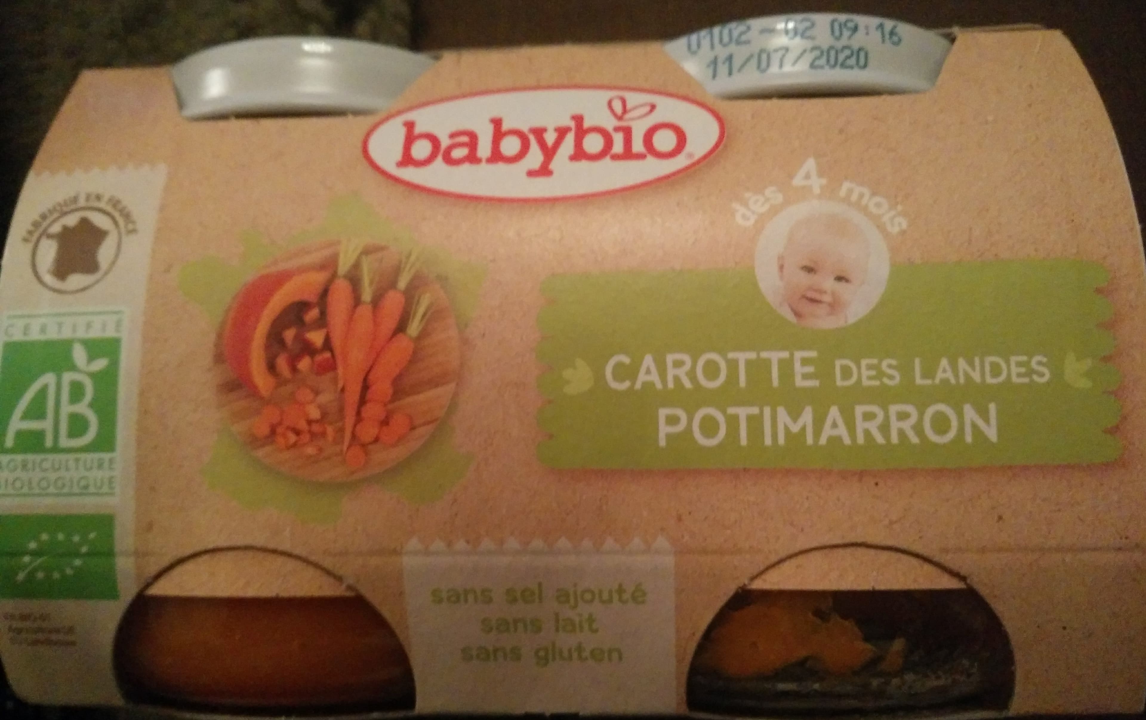 Babybio Carottes des Landes potimarron packshot