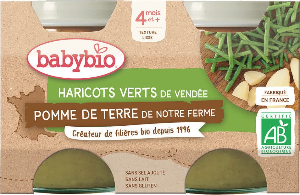 Babybio Petits Pots Haricots Verts Pomme de Terre packshot