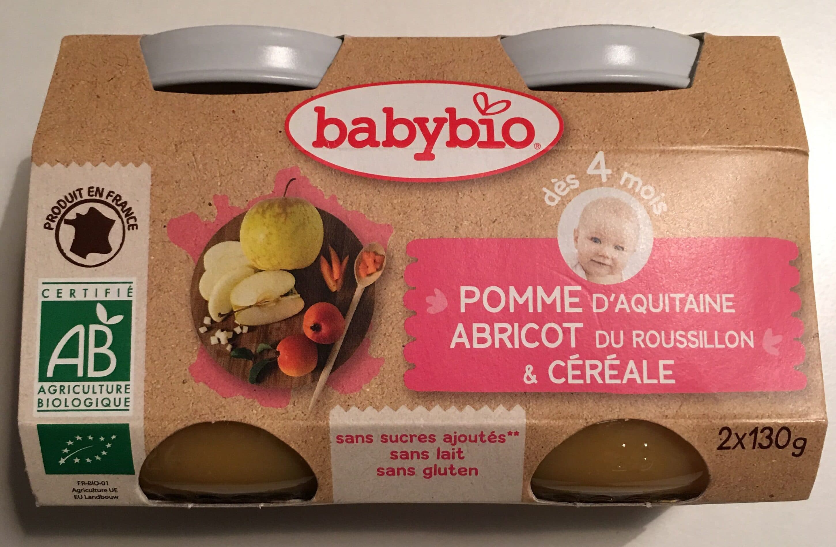 Babybio Pomme Abricot d'Occitanie céréale packshot