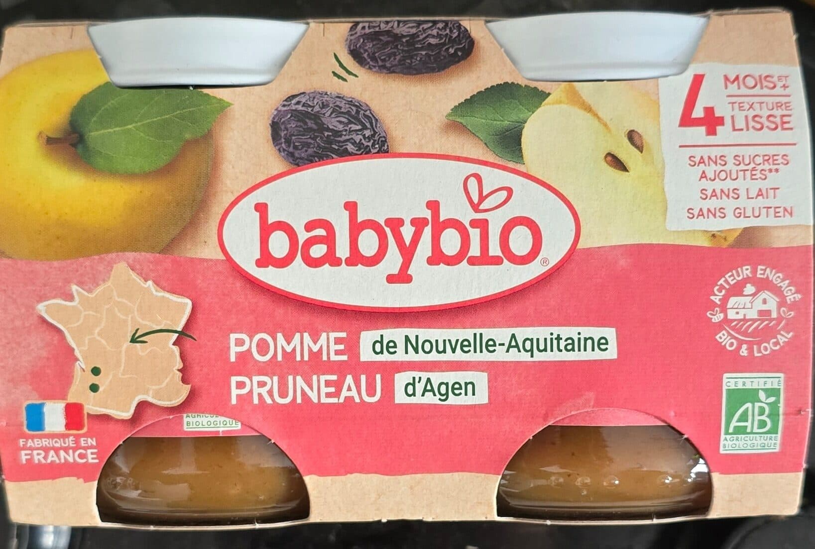 Babybio Pomme de Nouvelle-Aquitaine Pruneau d'Agen packshot