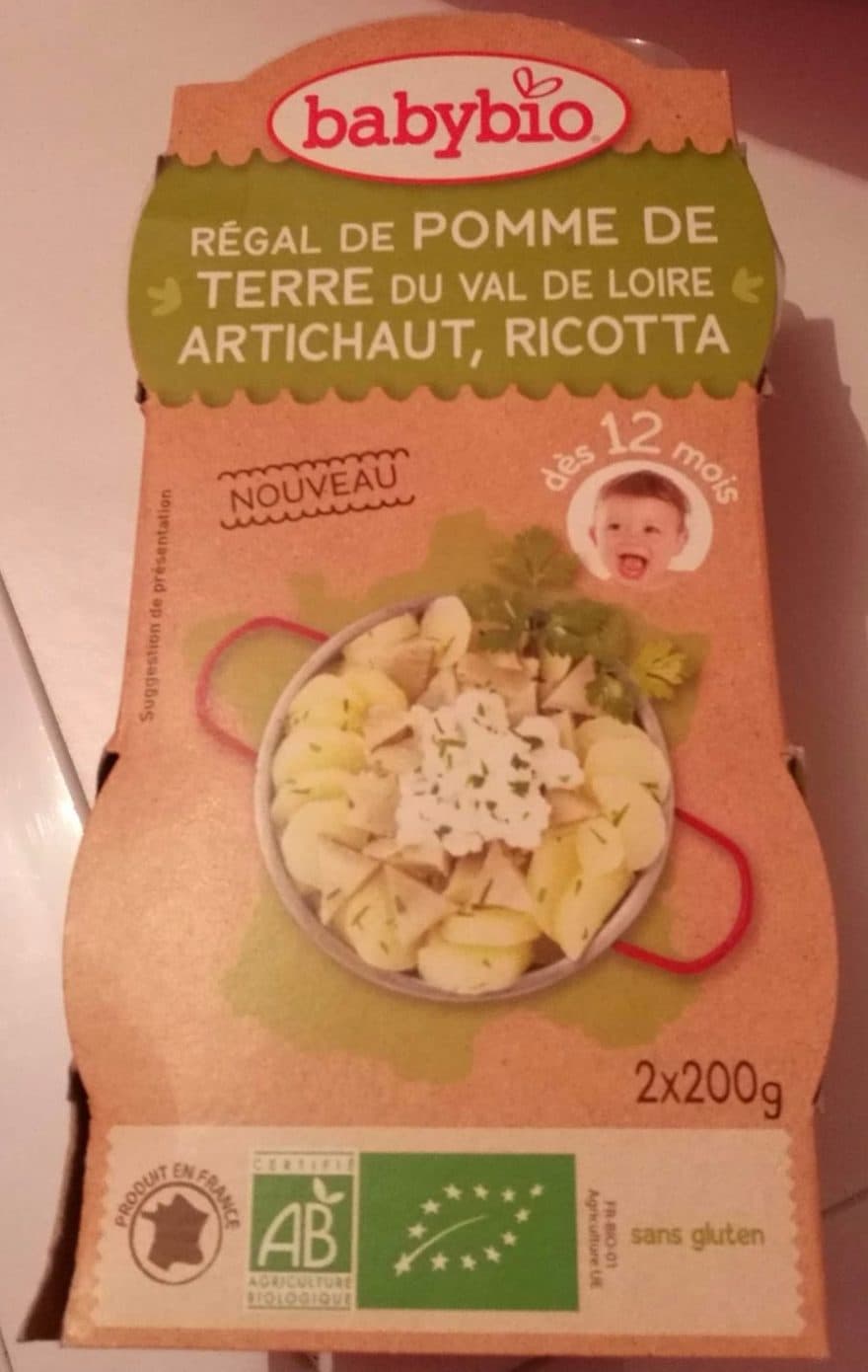 Babybio Régal de Pomme de Terre du Val de Loire, Artichaut, Ricotta packshot