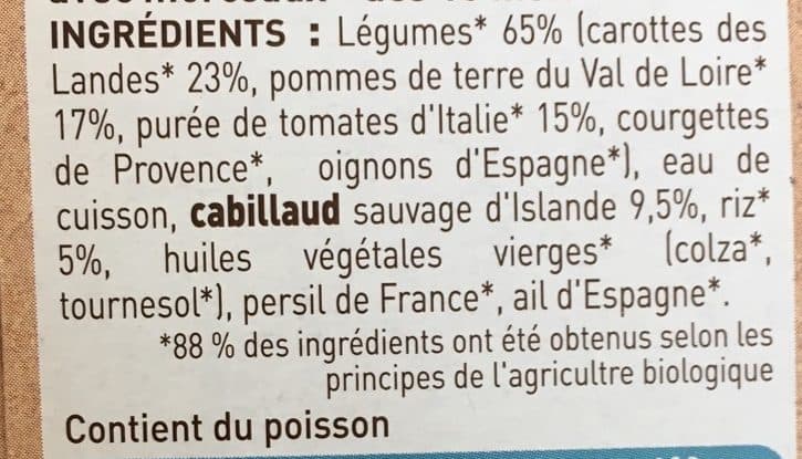 babybio Carottes des Landes Pommes de Terre & cabillaud packshot