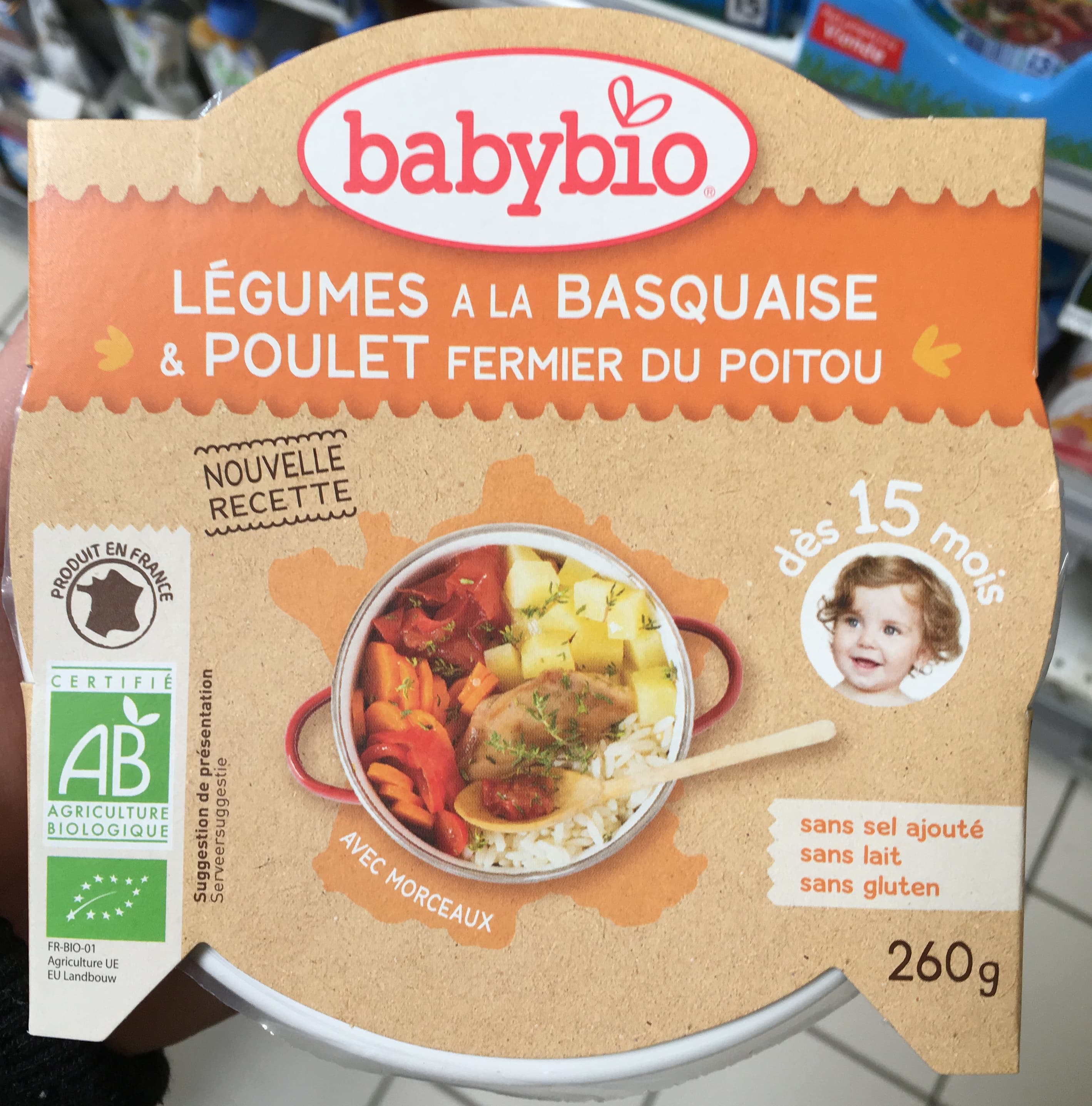 Babybio Légumes à la basquaise & poulet fermier de nos régions packshot