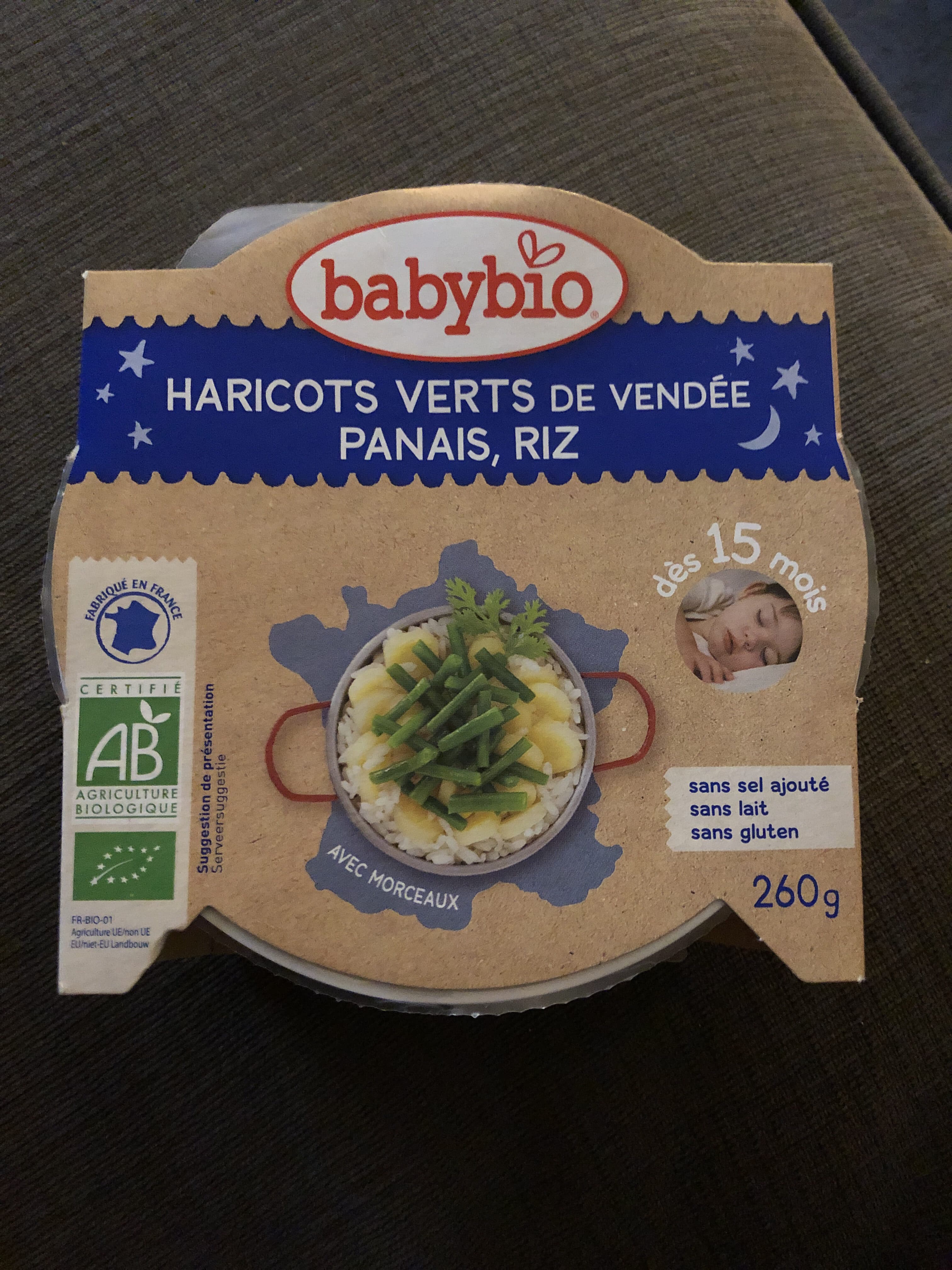 Babybio Haricots verts de Vendée, panais, riz packshot