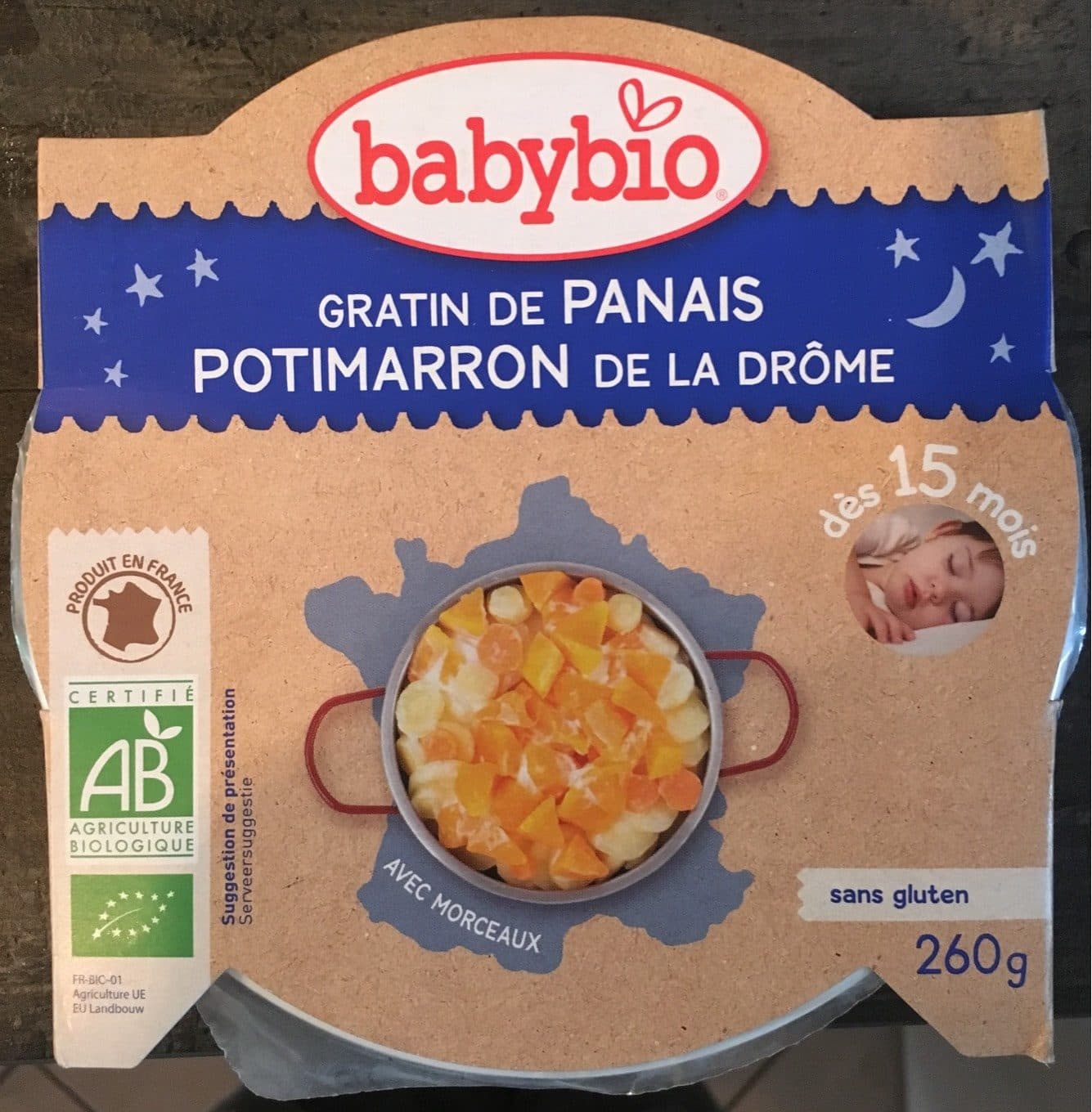 Babybio Assiette Gratin Panais Potimarron 260G packshot