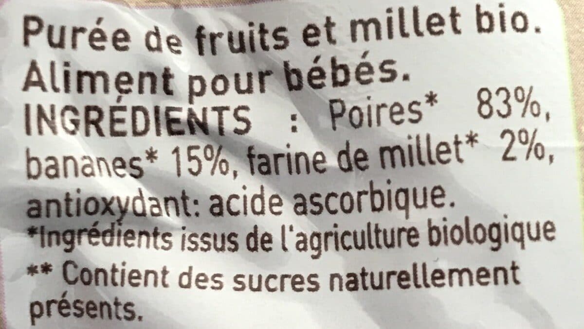 Babybio Gourde Poire,banane Et Millet packshot