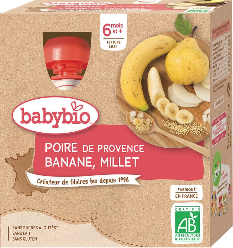 Babybio Gourde Poire Banane Millet Bio packshot