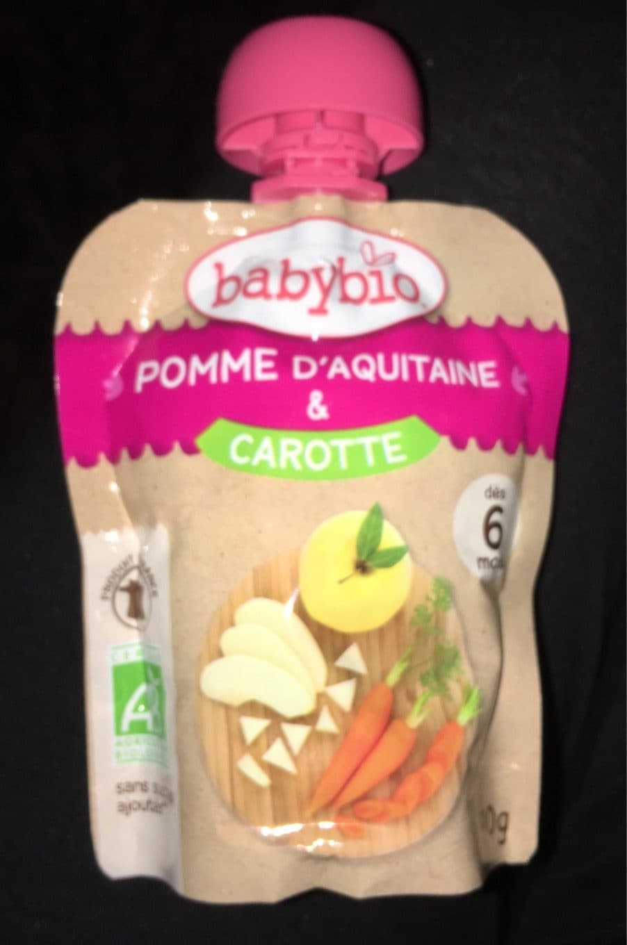 Babybio Compote Pomme d'Aquitaine et carotte packshot