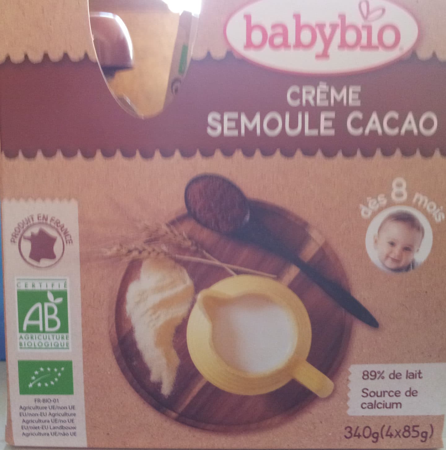 babybio Crème semoule cacao packshot